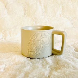 Starbucks White Halloween Mug, Skull Design